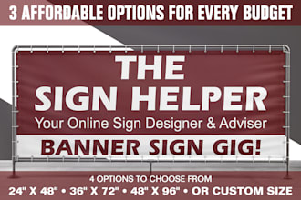 create a professional banner sign