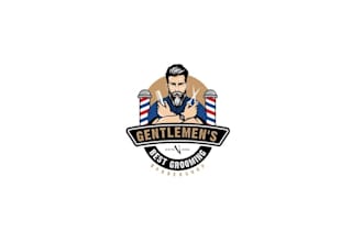 men grooming barbershop logo design