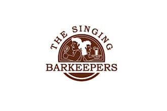 modern singing barkeepers logo design