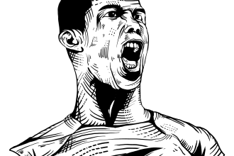 drawing line art portrait illustration in engraving style