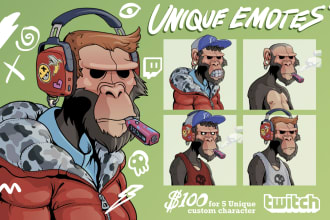 create unique mascot illustration for your emotes
