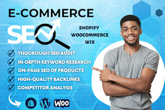 do ecommerce SEO of shopify, wix, and woocommerce website to boost sales