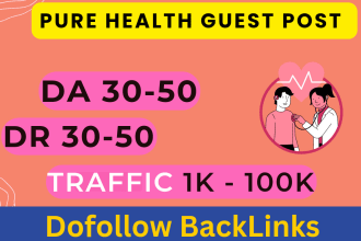 publish pure health guest post with do follow backlinks