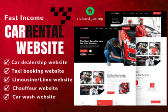 build fast income car rental, taxi booking, car dealership, limousine website