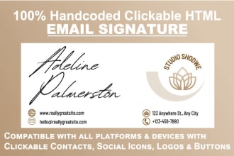 create clickable HTML email signature,email signature HTML