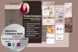 design an attractive landing page or website ui ux design