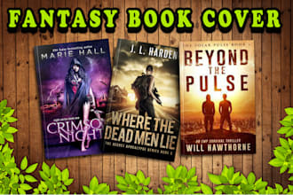 design fantasy book cover, ebook cover, amazon book cover