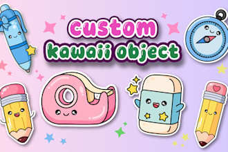 draw custom kawaii stickers, animals, mascot