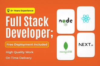 be your experienced full stack developer nodejs developer reactjs developer