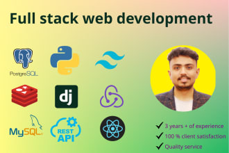 be your full stack web developer using django and react