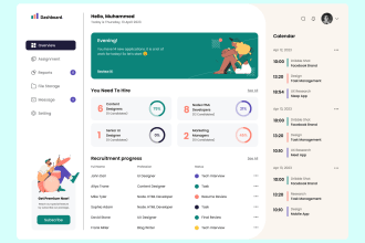 design awesome ui ux for dashboard, web app, saas and admin panel