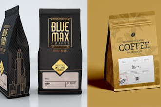 design premium coffee pouch, bags, labels, packaging  design sticker