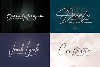 signature or scripted, handwritten logo