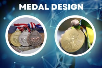 design unique medals, awards, trophies,3d modelling, coin