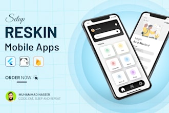 rebrand, redesign any flutter app for android and IOS