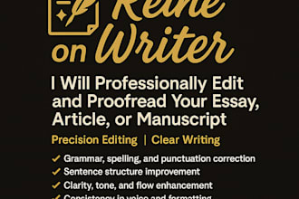 professionally edit and proofread your essay, article, or manuscript