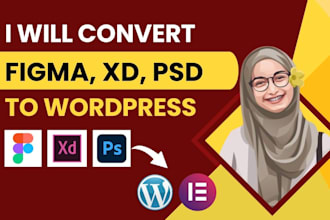 convert xd, psd, figma to wordpress or figma to elementor