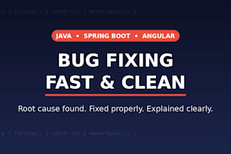 fix bugs in your java, spring boot or angular application