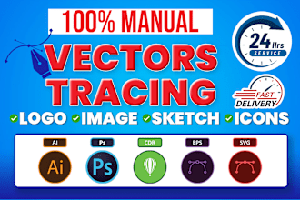vector tracing in 2h, vectorize image, redraw logo, recreate to vector file