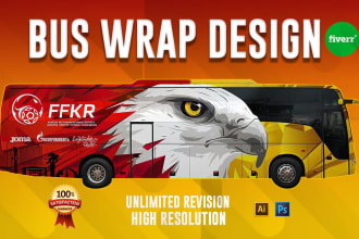 design livery, professional, modern and unique bus wrap, vehicle wrap, box wrap