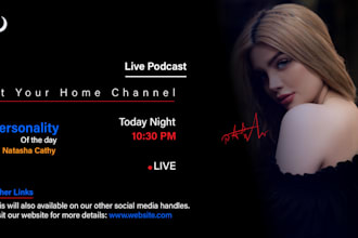 design professional thumbnails podcast live or upload video