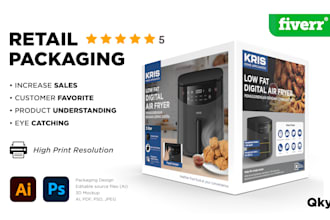 create perfect packaging product box and labels for retail brand