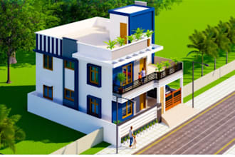do 3d house design and realistic rendering