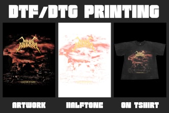 make your artworks to halftone for dtf or dtg printing
