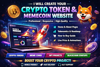 create a professional cryptotoken website memecoin website