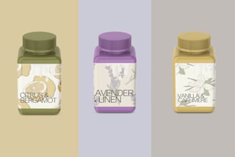 design product rabel mockup and create identity