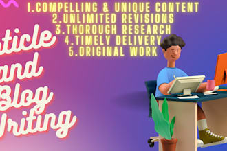 deliver high quality article writing and blog posts