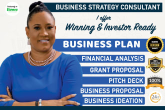 develop an investor ready business plan, proposal, pitch deck, grant, nonprofit