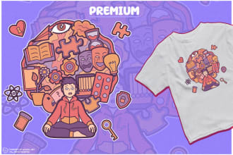 create a doodle t shirt design with a custom illustration