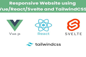build a website using sveltekit, vue, nuxt, react, next and tailwind CSS