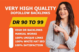 high authority DR 90 to 99 backlink link building
