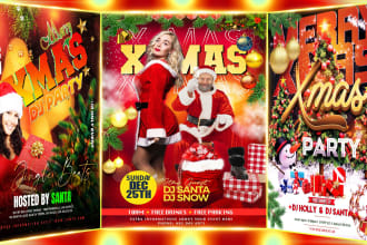 design christmas events, parties, flyers, and poster, in 6hr