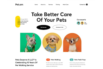 design pet grooming and wellness services for dogs and cats website