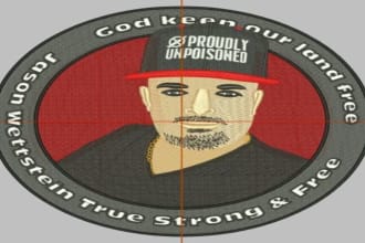custom logo design in pes, vp3, emb, dst file format