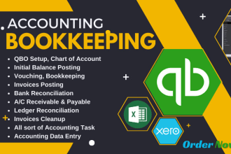 do bookkeeping, banks and ledgers reconciliations, financial tasks