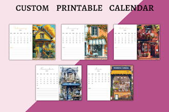 design calendar 2025, printable planner, custom journal, and tracker
