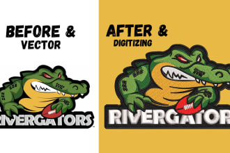 digitize your logo into embroidery dst, pes, jef in 1 hour