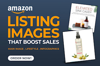 design amazon listing images, main image and infographics