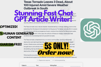 make stunning fast chat gpt article writer for your business