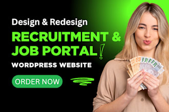 create recruitment website, staffing website, job board or job portal website