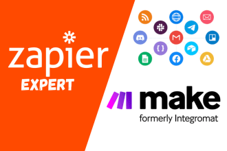 do integration and automation using zapier and integromat, zapier expert
