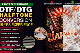 dtg dtf print ready file including knockout and halftone