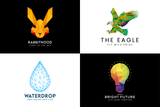 design a custom geometric or polygonal logo in 8 hours