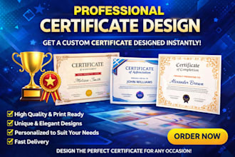 design unique and elegant certificate for graduation, diploma, and training