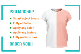 do customized tshirt PSD mockup or product mockup design