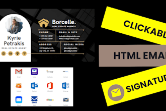 create clickable HTML signature for gmail, outlook, email signatures